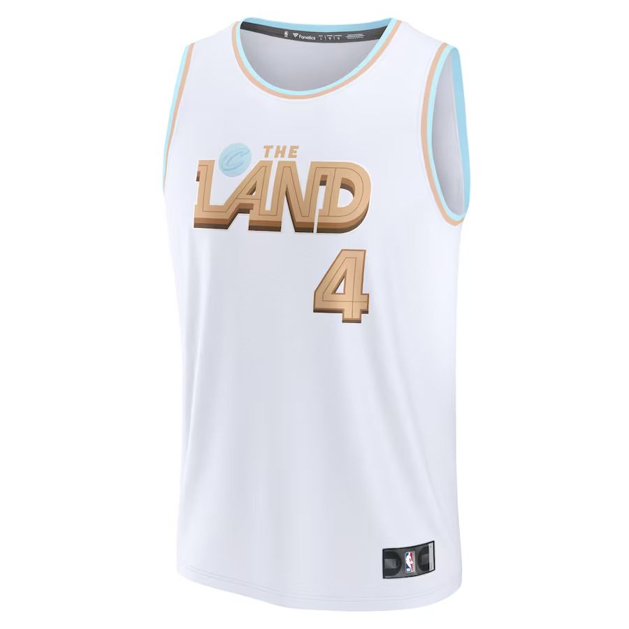 Men Cleveland Cavaliers #4 Evan Mobley Fanatics Branded White City Edition 2022-23 Fastbreak NBA Jersey->customized nba jersey->Custom Jersey
